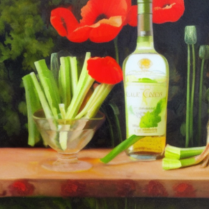 2323830923_a_stalk_of_celery_and_a_bottle_of_brandy_in_a_garden_of_poppies
